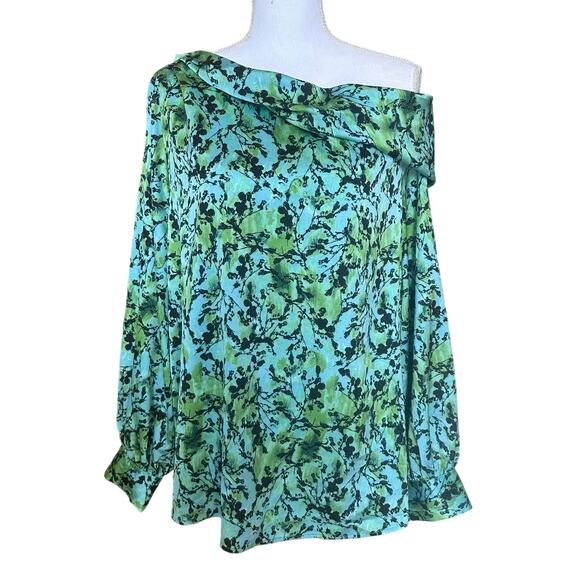 Halogen One-Shoulder Top In Green‎ sz XXL - Picture 1 of 4